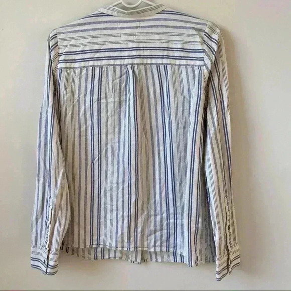 Madewell Long Sleeve Button Front Striped Blouse - Picture 5 of 6